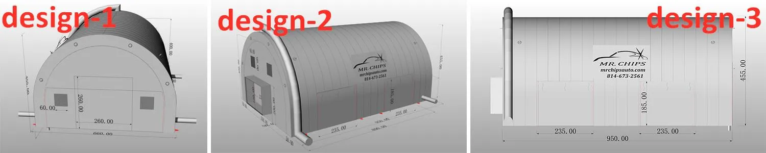 3D design of  inflatable spray booth car tent
